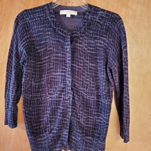 LOFT Cardigan black marble print